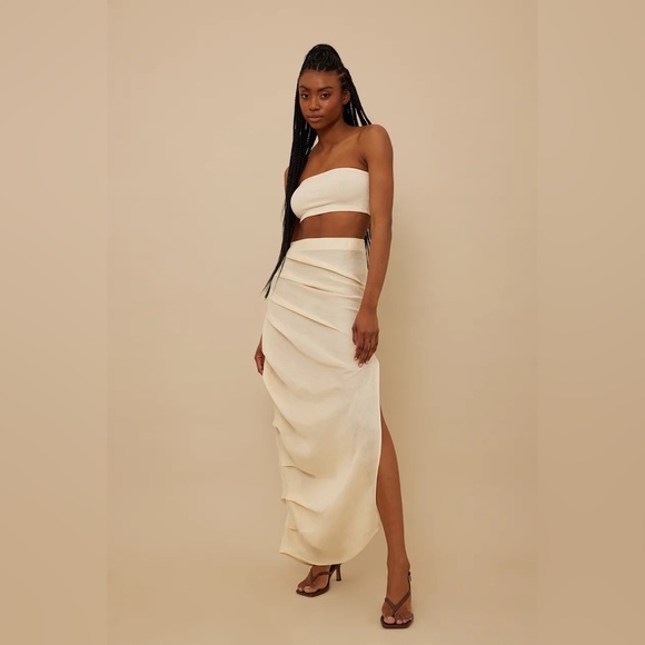 ASOS | Skirts | Nakd Beige Draped Linen Blend Maxi Skirt | Poshmark